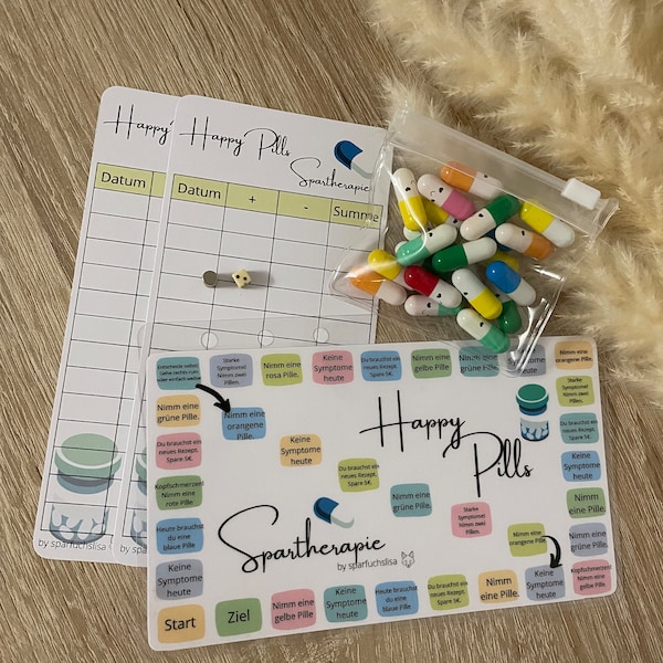 Sparspiel Happy Pills - Spartherapie Set / Für A6 Binder