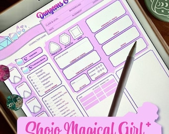 DnD 5e Character Sheet: Shojo Magical Girl Aesthetic
