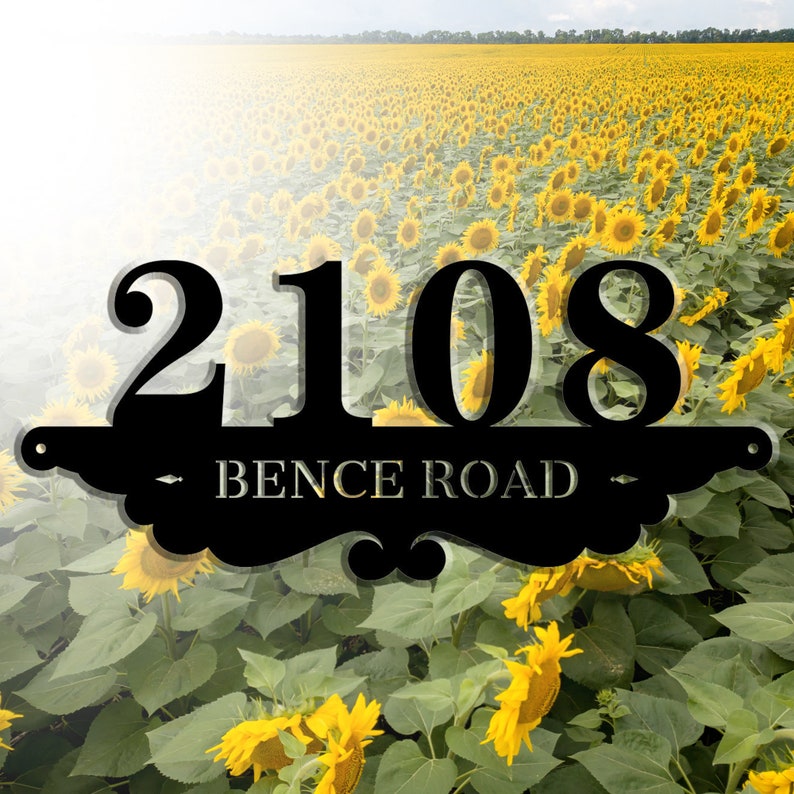 Personalized Metal Address Sign House Number Sign Indoor Outdoor TMS615 - View #12