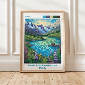 Lake Clark National Park Poster - Alaska Wall Art - Gift For Travel Lover - USA National Park - Travel Print - Gift For Her - Gift For Kid