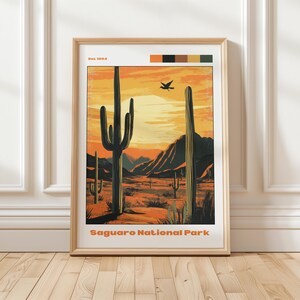 Saguaro Nationalpark Poster - USA Wandkunst - Geschenk für Reiseliebhaber - USA Nationalpark - Reisedruck - Geschenk für Sie - Geschenk für Kind - Arizona