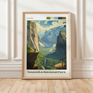 Yosemite National Park Poster - California Wall Art - Gift For Travel Lover - USA National Park - Travel Print - Gift For Her - Gift For Kid