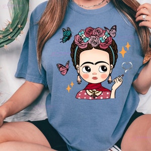 Cute Kahlo Doll T-shirt, Kahlo inspired doll, gifts for her, gifts for friends, Mexican Gifts, Gifts for mom, cute doll gifts,
