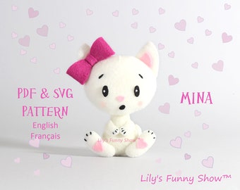 Felt Kitten-PDF Pattern & SVG-Plush sewing pattern