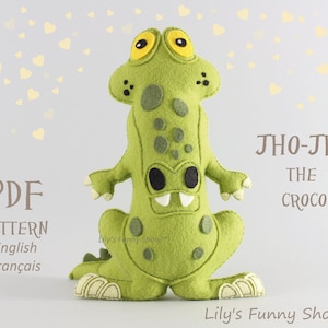 Felt Crocodile-PDF Pattern & SVG-Plush sewing pattern
