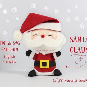 Felt Santa Claus-PDF Pattern & SVG-Plush sewing pattern-Christmas Ornament