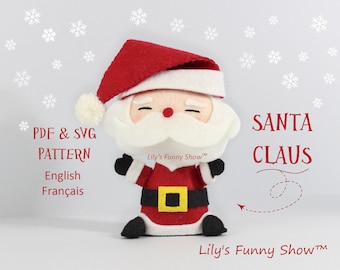 Felt Santa Claus-PDF Pattern & SVG-Plush sewing pattern-Christmas Ornament