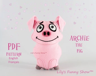 Felt Pig-PDF Pattern & SVG-Plush sewing pattern