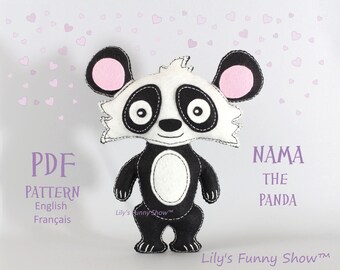 Felt Panda-PDF Pattern-Plush sewing pattern