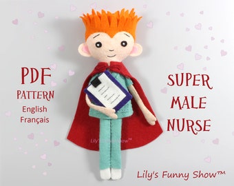 Felt Male Nurse-PDF Pattern &SVG-Plush Sewing Pattern