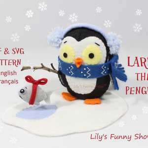 Felt Penguin-PDF Pattern & SVG-Plush sewing pattern-Christmas Ornament