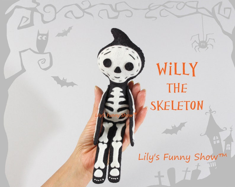 Felt Skeleton-pdf Pattern &svg-plush Sewing Pattern-halloween - Etsy