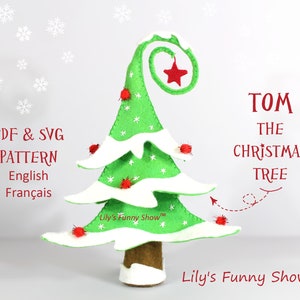 Felt Christmas Tree-PDF Pattern & SVG-Plush sewing pattern-Christmas Ornament