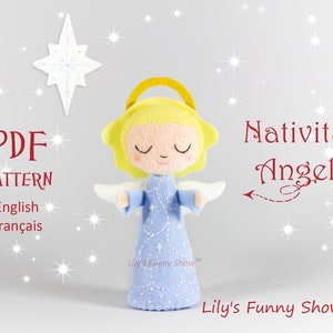 Felt Nativity Angel-PDF Pattern &SVG-Plush Sewing Pattern-Christmas Crib