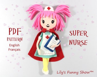 Felt Nurse-PDF Pattern &SVG-Plush Sewing Pattern