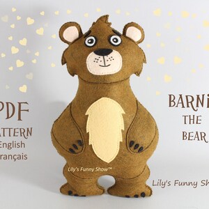 Felt Bear-PDF Pattern-Plush sewing pattern