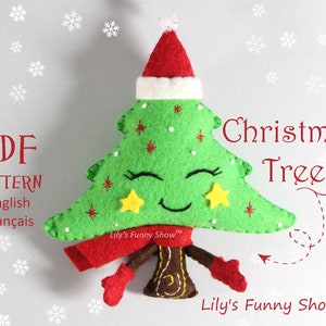 Felt Christmas Tree-PDF Pattern & SVG-Plush sewing pattern-Christmas Ornament