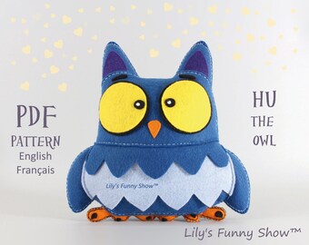 Felt Owl-PDF Pattern-Plush sewing pattern