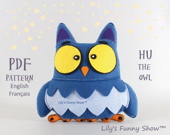 Hibou en feutrine-Patron PDF-Patron de peluche à coudre