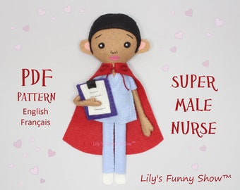 Felt Male Nurse-PDF Pattern &SVG-Plush Sewing Pattern