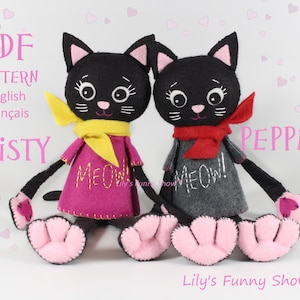 Felt Cat-PDF Pattern &SVG-Plush Sewing Pattern