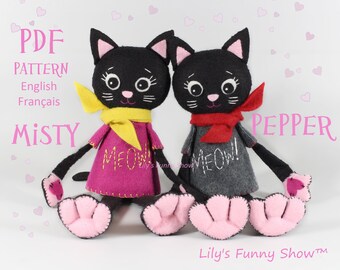 Felt Cat-PDF Pattern &SVG-Plush Sewing Pattern