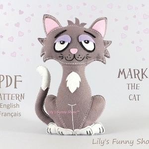 Felt Cat-PDF Pattern & SVG-Plush sewing pattern