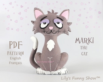Felt Cat-PDF Pattern & SVG-Plush sewing pattern