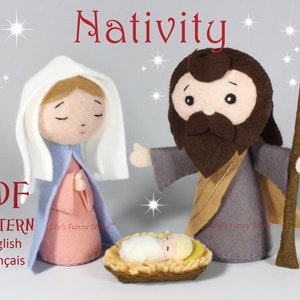 Felt Nativity-Mary, Joseph, Jesus-PDF Pattern &SVG-Plush Sewing Pattern-Christmas Crib