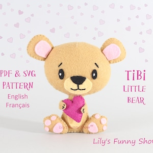 Felt Teddy Bear-PDF Pattern & SVG-Plush sewing pattern