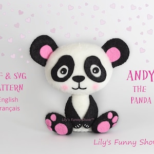 Felt Panda-PDF Pattern & SVG-Plush sewing pattern