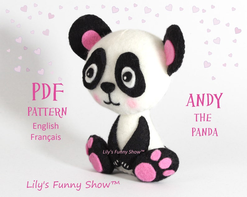 Felt Panda-PDF Pattern & SVG-Plush sewing pattern image 6