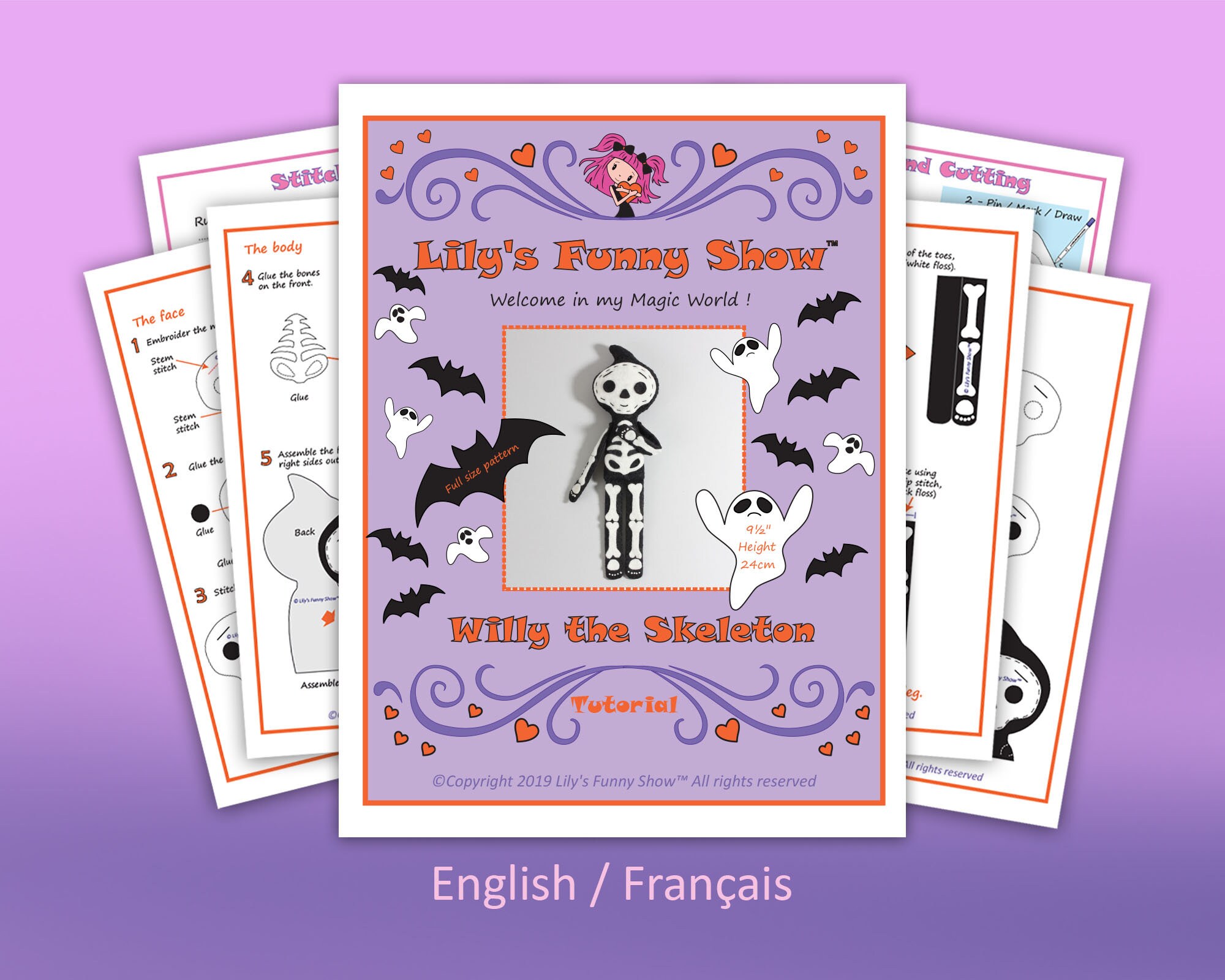 Felt Skeleton-pdf Pattern &svg-plush Sewing Pattern-halloween - Etsy