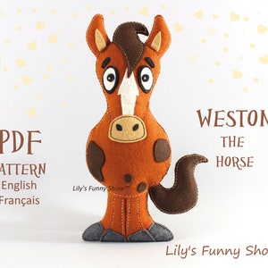 Felt Horse-PDF Pattern-Plush sewing pattern