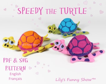 Felt Turtle-PDF Pattern &SVG-Plush Sewing Pattern