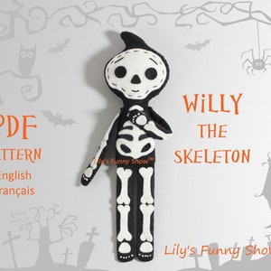 Felt Skeleton-PDF Pattern &SVG-Plush Sewing Pattern-Halloween