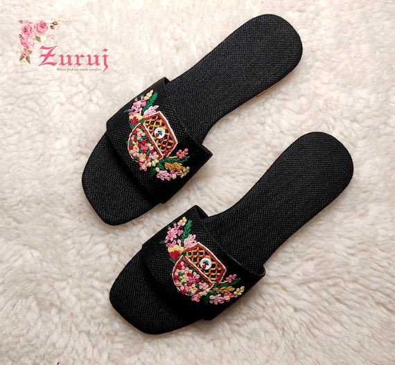 Slippers Flat Slide Women Slider suede Mules women Pointed Toe