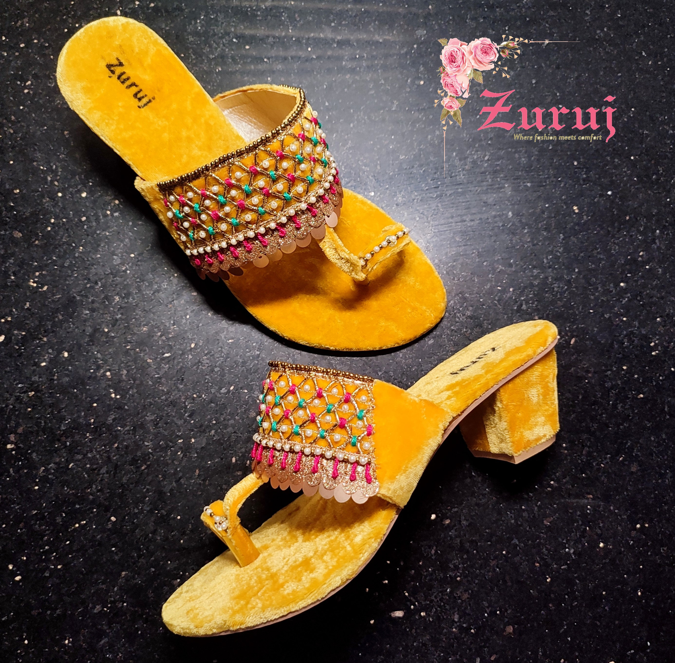 Gold Traditional Design Indian Ladies Sandals #57287