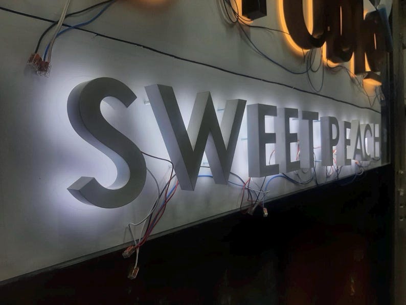 Wall Sign, 3d Letters, Backlit Sign, White Sign, Outdoor Sign, Indoor