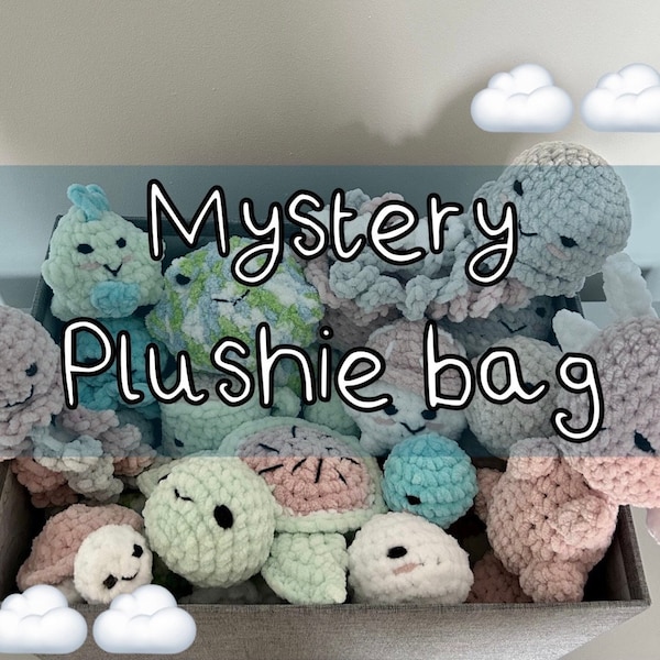 Crochet plushie mystery box, Surprise toy box, aesthetic,trendy plush, cute plushies, lucky box, random surprise pack, tik tok viral, trendy