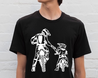 Camiseta a juego de padre e hijo, camiseta a juego de padre e hijo, motociclismo todoterreno, amante de las bicicletas
