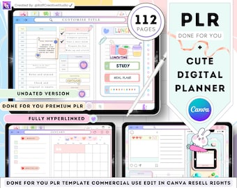 PLR Rivendi pianificatore digitale, Uso commerciale, Canva modificabile, Collegamento ipertestuale, Download istantaneo, Modelli giornalieri, settimanali, mensili personalizzabili