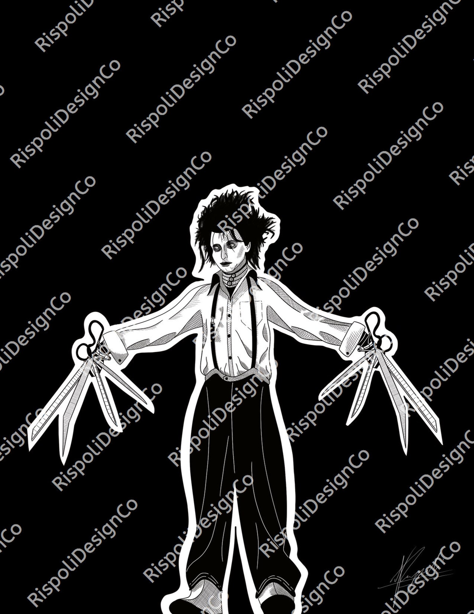 Edward Scissorhands Custom Digital Art, Edward Scissorhands Art Print ...