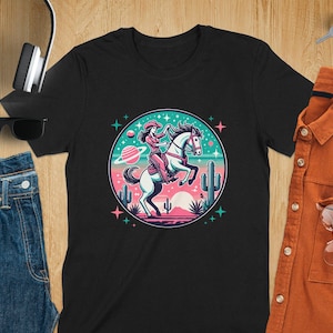 Country Western Space Shirt for Women, Cowgirl Western Graphic Tee, Cosmic Cowgirl Shirt, Space Cowgirl Outfit, Country Girl Shirt