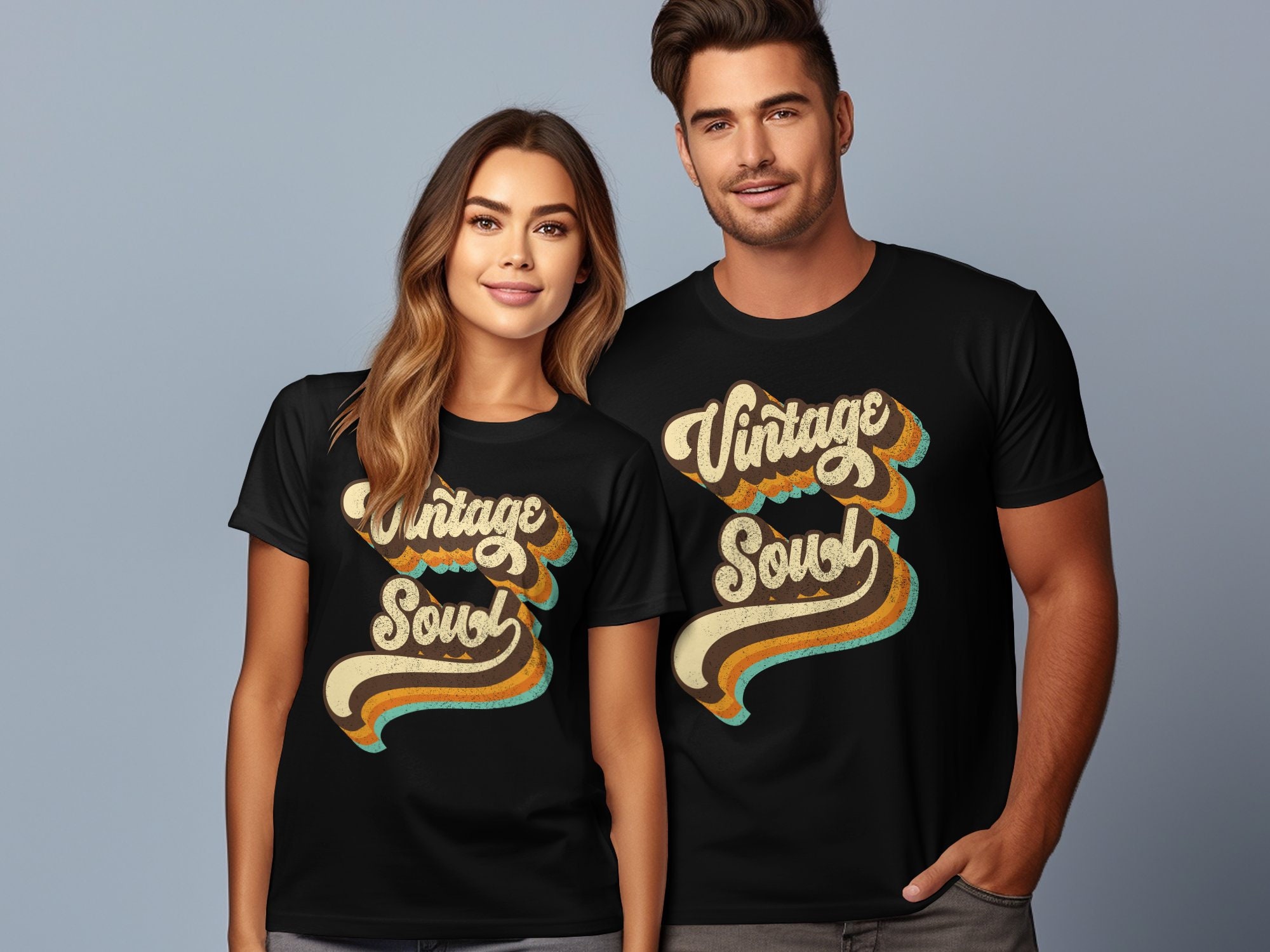 【KOOLOSET】Vintage Soul Graphic Tee Vintage Soul Retro Style T-shirt, Classic Old School Graphic