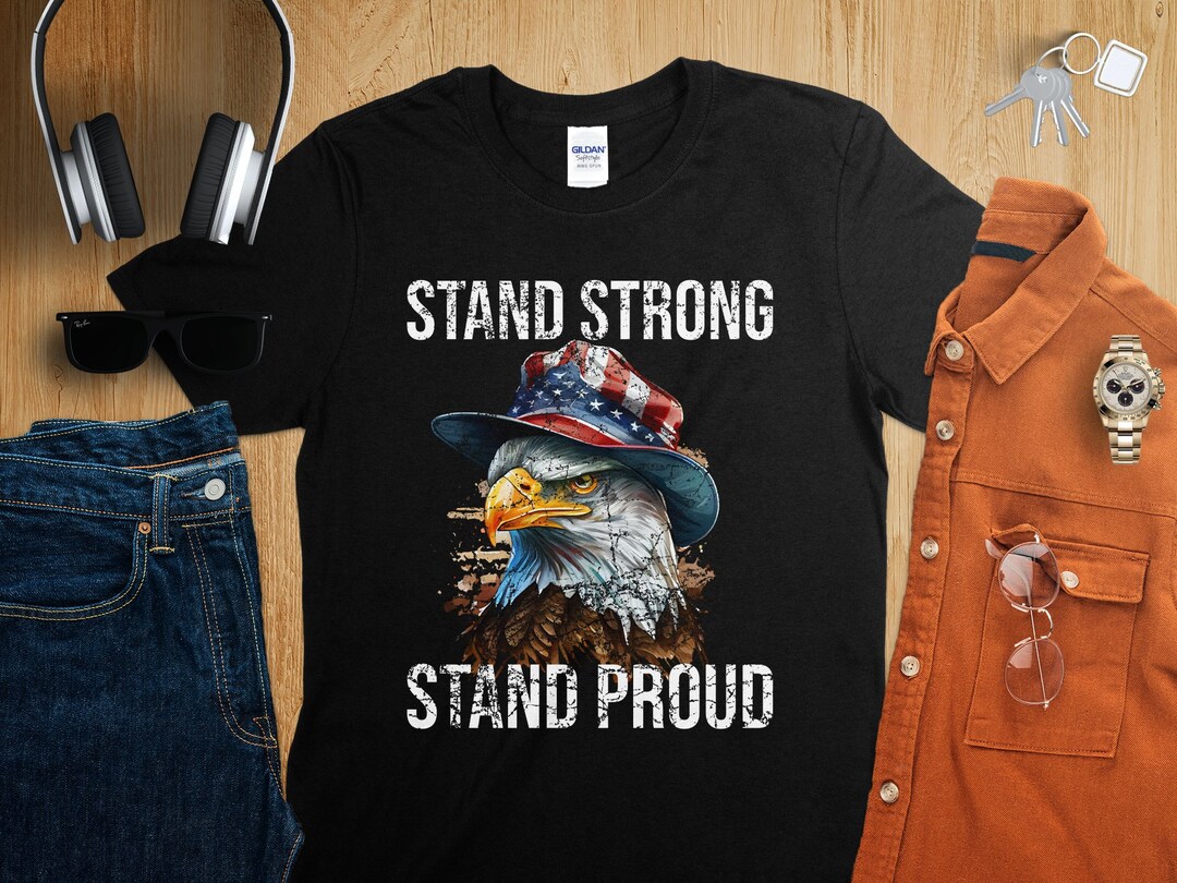 Patriotic Eagle T-shirt, American Flag Hat, July 4th Independence Day ...