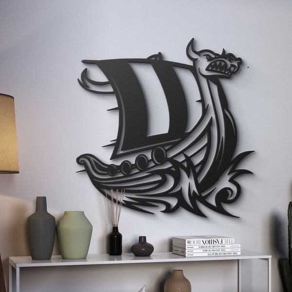 Viking Ship Metal Wall Art Kids Room Decor