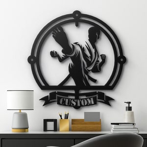 Custom Martial Artist Metal Wall Art - Personalized Sports Decor - Karate Gift for Him & Her