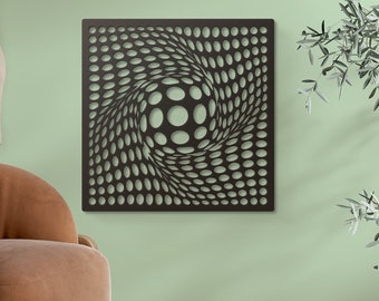 Optical Illusion Metal Wall Art Geometric Wall Decor