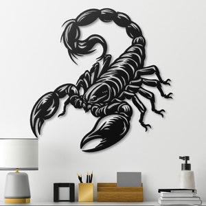 Art mural en métal scorpion, décoration scorpion